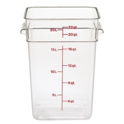 Cambro 22 Quart Clear Measuring Plastic Square Container, 6 Each