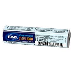 Tums Ultra Strength Peppermint Antacid Chewable Tablets, 12 Each, 12 Per Pack, 24 Per Case