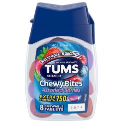 Tums Chewy Bites Mixed Berry, 8 Tablets, 9 Per Pack, 8 Per Case