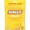 Halls Honey Lemon Cough Drops, 80 Count, 6 Per Pack, 2 Per Case