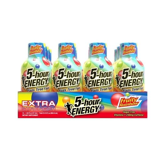 5-Hour Energy Shot Extra Strength Fruity Rainbow, 1.93 Fluid Ounce, 12 Per Pack, 4 Per Case