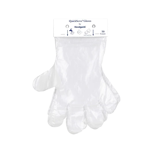 Handgards Quickserve Embossed Cast Straight Cuff Polyethylene Glove, 50 Each, 50 Per Pack, 20 Per Case