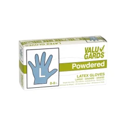 Valugards Latex Powdered Large Glove, 100 Each, 100 Per Pack, 10 Per Case