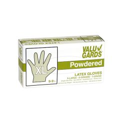 Valugards Latex Powdered Extra Large Glove, 100 Each, 100 Per Pack, 10 Per Case