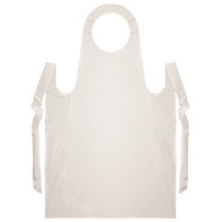 Neatgards Medium Duty Smooth White Poly Apron, 100 Each, 100 Per Pack, 1 Per Case