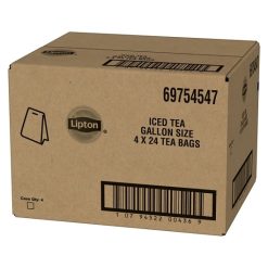 Lipton Unsweetened Black Iced Tea Bags, 24 Piece, 4 Per Case