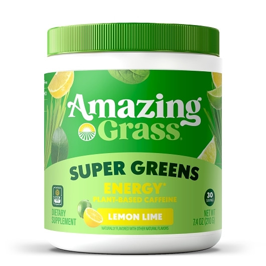 Amazing Grass Green Superfood Energy Lemon Lime, 7.4 Ounce, 12 Per Case
