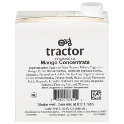 Tractor Beverage Co Organic Mango Concentrate, 32 Ounce, 12 Per Case