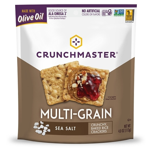 Crunchmaster Multi-Grain Crackers Sea Salt, 4 Ounces, 12 Per Case