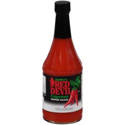 Trappey Red Devil Cayenne Pepper Hot Sauce Bottle, 12 Fluid Ounce, 12 Per Case