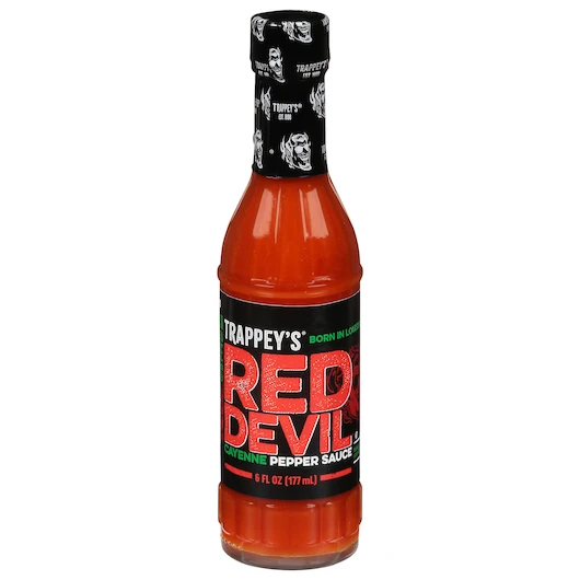 Trappey Red Devil Cayenne Pepper Hot Sauce Bottle, 6 Fluid Ounce, 24 Per Case