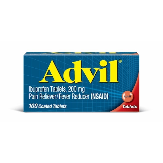 Advil Ibuprofen, 100 Coated Tablets, 6 Per Pack, 6 Per Case