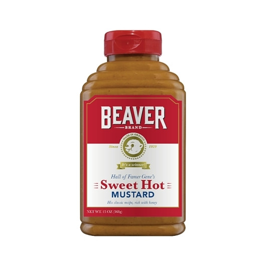 Beaver Sweet Hot Mustard Bottle, 13 Ounce, 6 Per Case