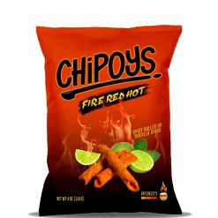 Chipoys Fire Red Hot Spicy Rolled Tortilla Chips, 4 Ounce, 96 Per Case