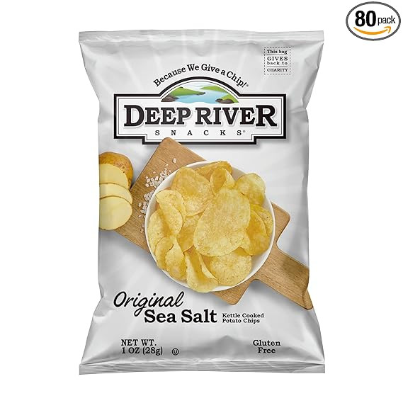 Deep River Snacks Original Sea Salt Kettle Potato Chips, 1 Ounce, 80 Per Case