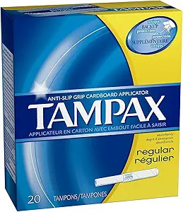 Tampax Regular Unscented Tampon, 20 Per Pack, 24 Packs Per Case