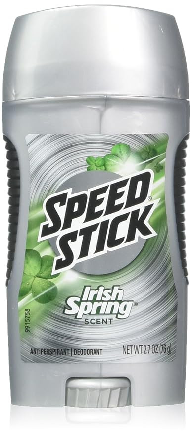 Mennen Men s Speed Stick 24 Hour Irish Spring Anti-Perspirant Deodorant Stick, 2.7 Ounce, 12 Per Case