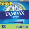 Tampax Pearl Super Unscented Tampons With Inners, 18 Count, 12 Per Case