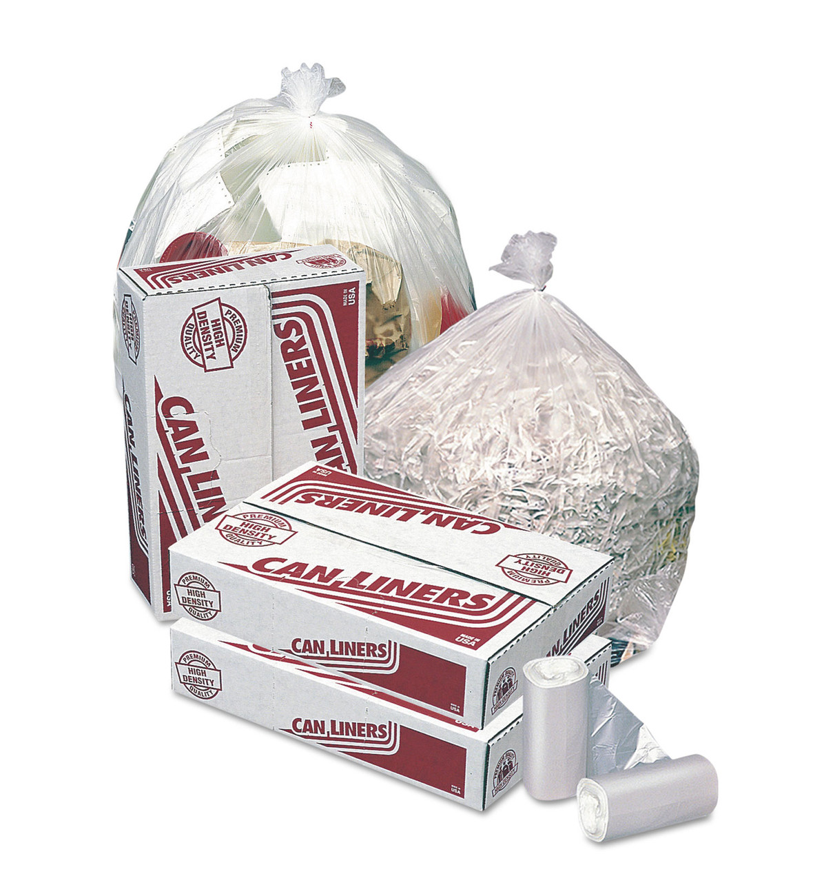 Coastwide Professional HDPE Trash Can Liner Coreless Roll, Natural, 22 Mic, 38" x 60", 25/Roll, 6 Rolls/Carton