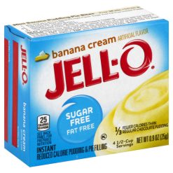 Jell-O Sugar And Fat Free, Banana Cream, Instant Pudding, 9 Oz, 24 Per Case