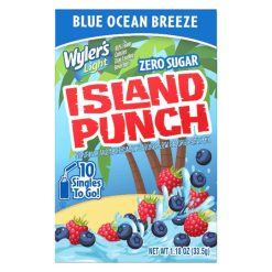 Wylers Light Island Punch Ocean Breeze Berry Drink Mix Singles To Go, 10 Count, 12 Per Case