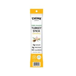 Think Jerky Original Turkey 1Oz Stick 6X20ct (All-Natural), 1 Ounce, 20 Packets Per Box, 6 Boxes Per Case