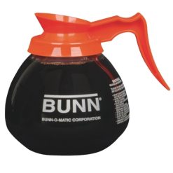 Bunn Glass 12 Cup Coffee Decanter with Orange Handle, 64 Ounce, 3 Per Case