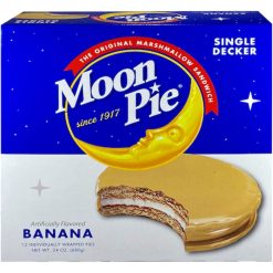 MoonPie Banana Single Decker Marshmallow Sandwich, 12 Piece Per Box, 8 Box Per Case