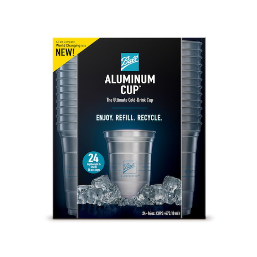 Ball Aluminum Cup, 16 Ounce, 24 Per Pack, 5 Packs Per Case