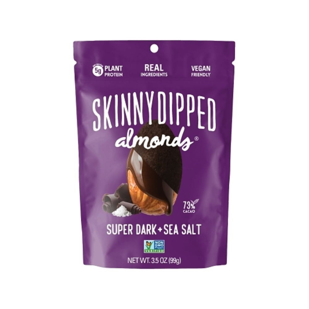 Skinny Dipped Almonds Super Dark Chocolate Sea Salt Almonds, 3.5 Ounce, 10 Per Case