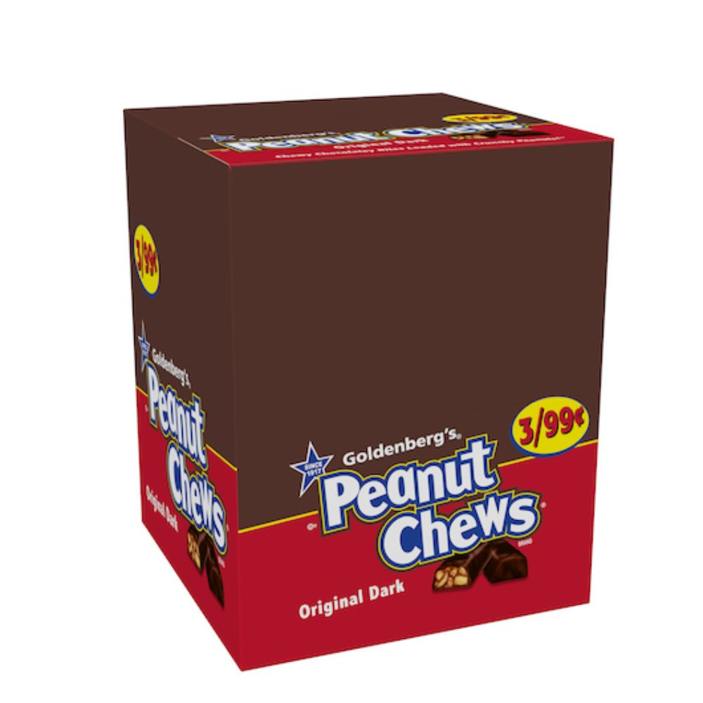 Peanut Chews Original Pre-Priced Stand Up Display, 0.6 Ounces, 24 Per Box, 12 Boxes Per Case