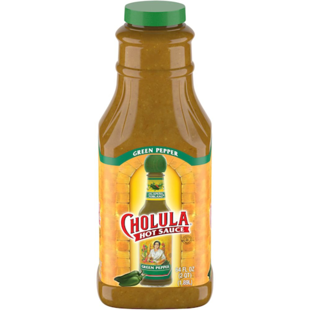 Cholula Green Pepper Hot Sauce Bottle, 64 Fluid Ounces, 4 Per Case