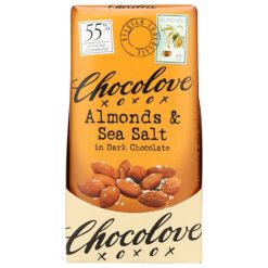 Chocolove Almonds & Sea Salt Dark Chocolate Bar, 3.2 Ounces, 12 Per Box, 12 Boxes Per Case