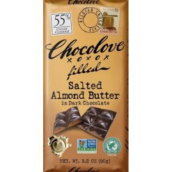 Chocolove Almond Butter In Dark Chocolate, 3.2 Ounces, 10 Per Box, 12 Boxes Per Case