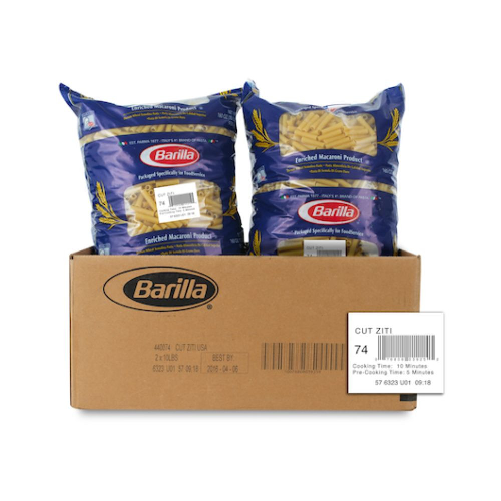 Barilla Ziti Cut Pasta, 10 Pound - 2 Per Case