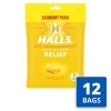 Halls Menthol Lyptus Honey Lemon Cough Drops, 80 Count, 12 Per Case